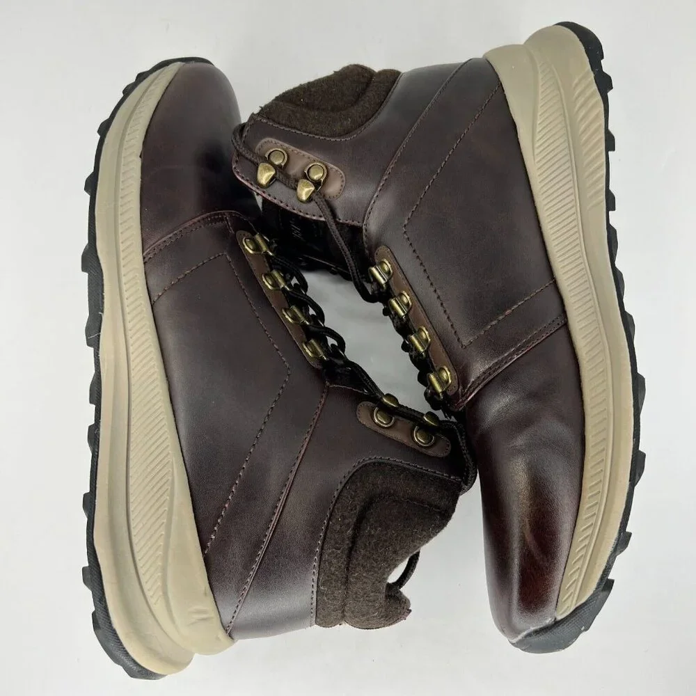Khombu Mens 1323899 Nick Brown Leather Lace Up Ankle Size 9 M Hiking Boots